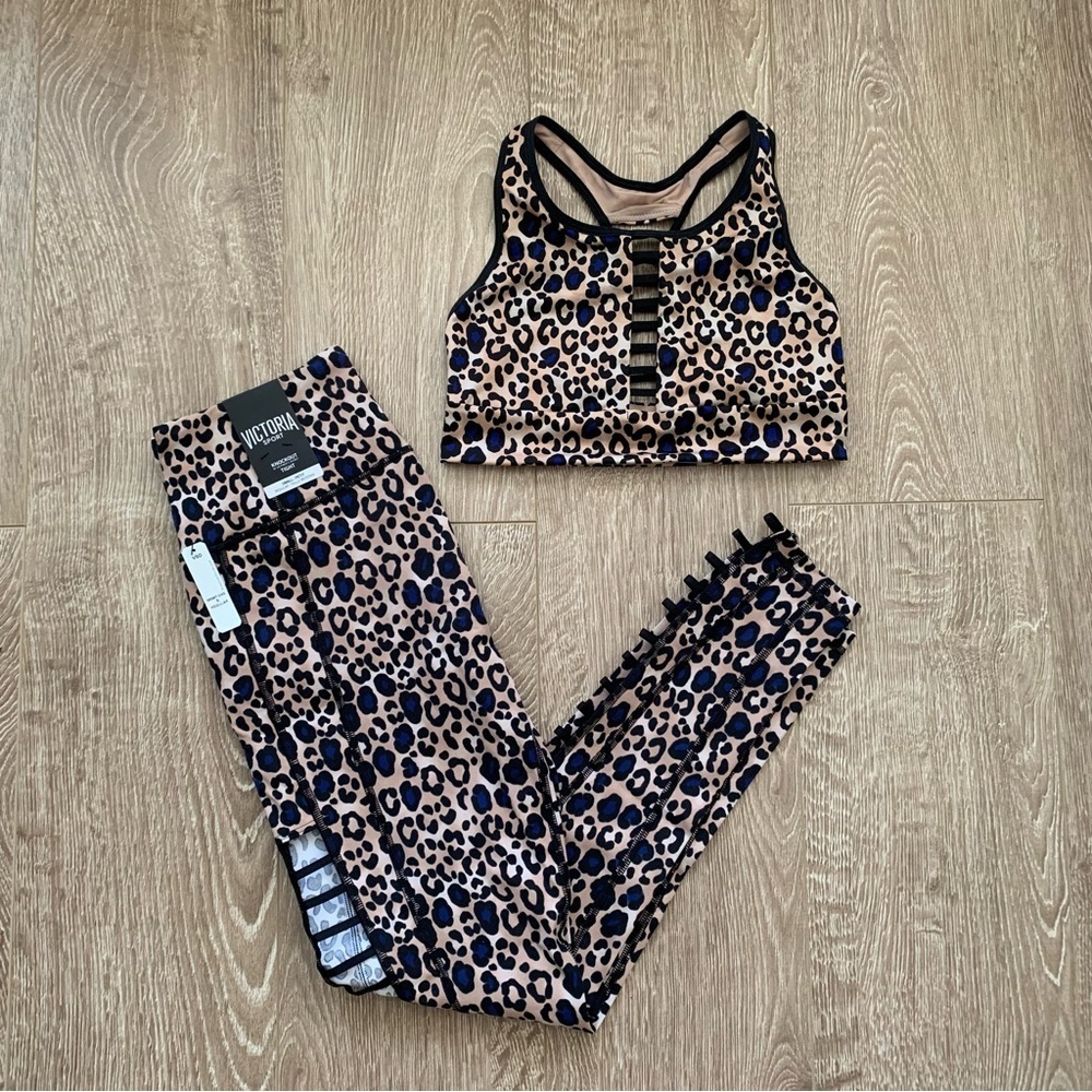 Victoria’s Secret Victoria  Sport Leopard Leggings and Sports Bra Set